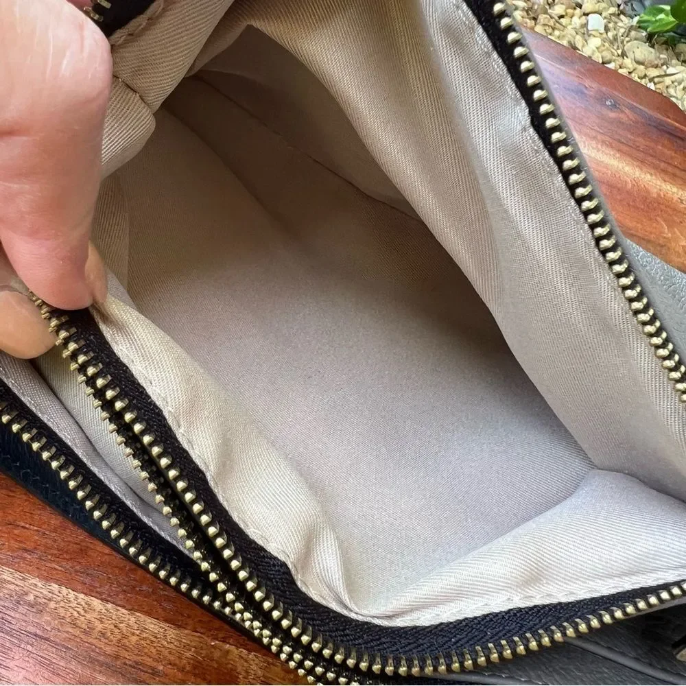 VALENTINA Vachetta Italian Small Leather Bag Taupe Gold Hardware